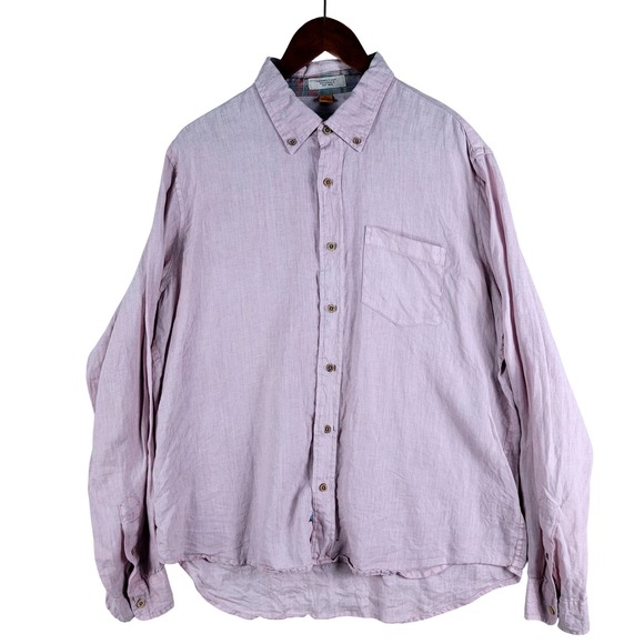 Tailor Vintage Other - Tailor Vintage Shirt Men's Size XL Purple 100% Linen Button Down Long Sleeve EUC